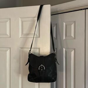 Coach Leather Buckle Shoulder Purse